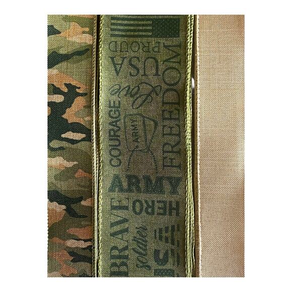 Army Strong Wreath Kit Sign & Ribbon Bundle | Camo Military Decor | DIY Craft - Picture 6 of 7